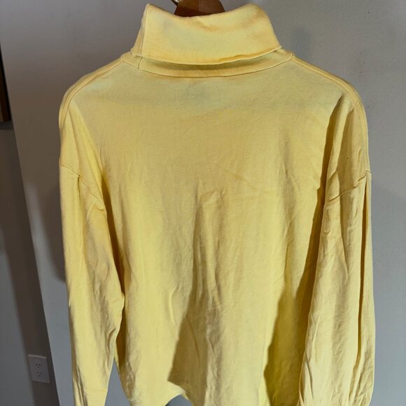 Vtg. Polo Ralph Lauren Sport Logo Cotton Preppy Turtleneck in Yellow Womens XL - Picture 6 of 8